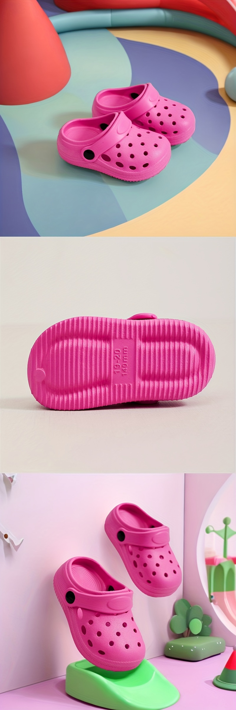 boys trendy hollow out solid clogs comfy non slip casual slippers for kids outdoor   shower details 0