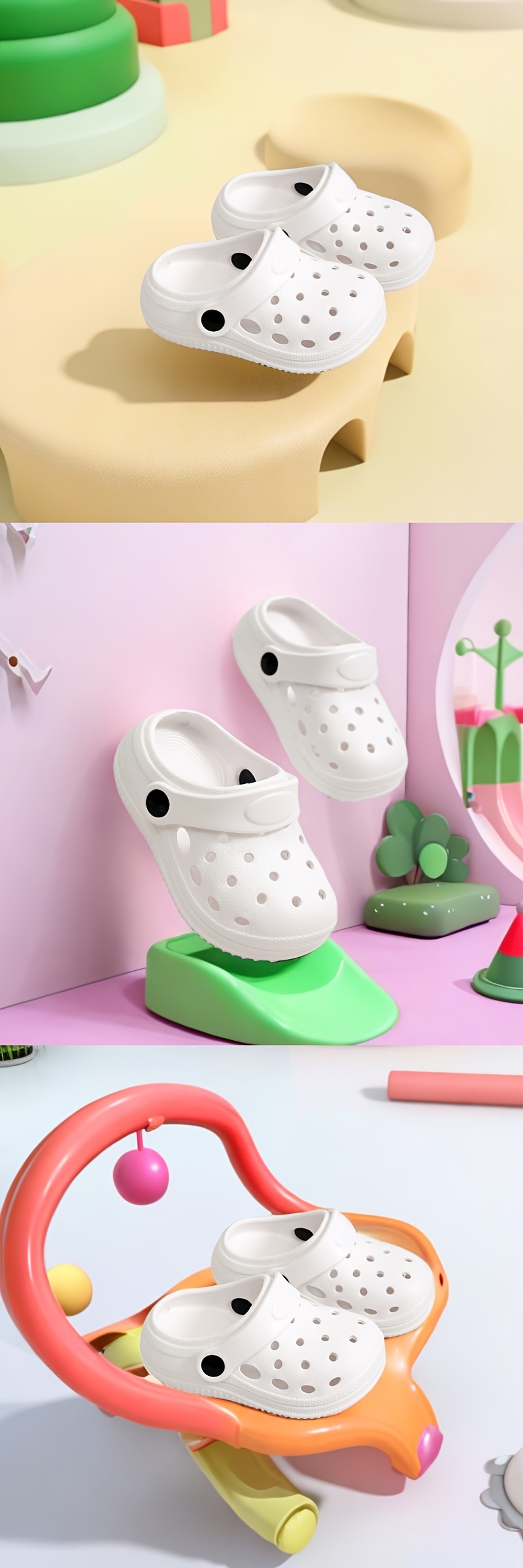 boys trendy hollow out solid clogs comfy non slip casual slippers for kids outdoor   shower details 1