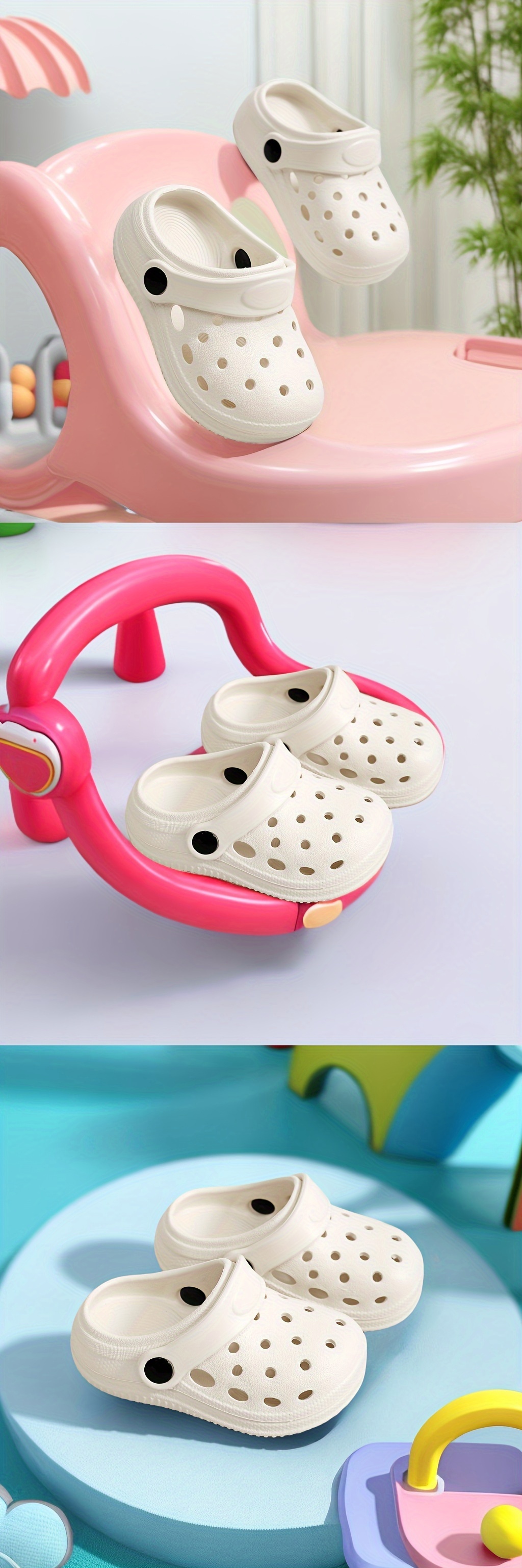 boys trendy hollow out solid clogs comfy non slip casual slippers for kids outdoor   shower details 6