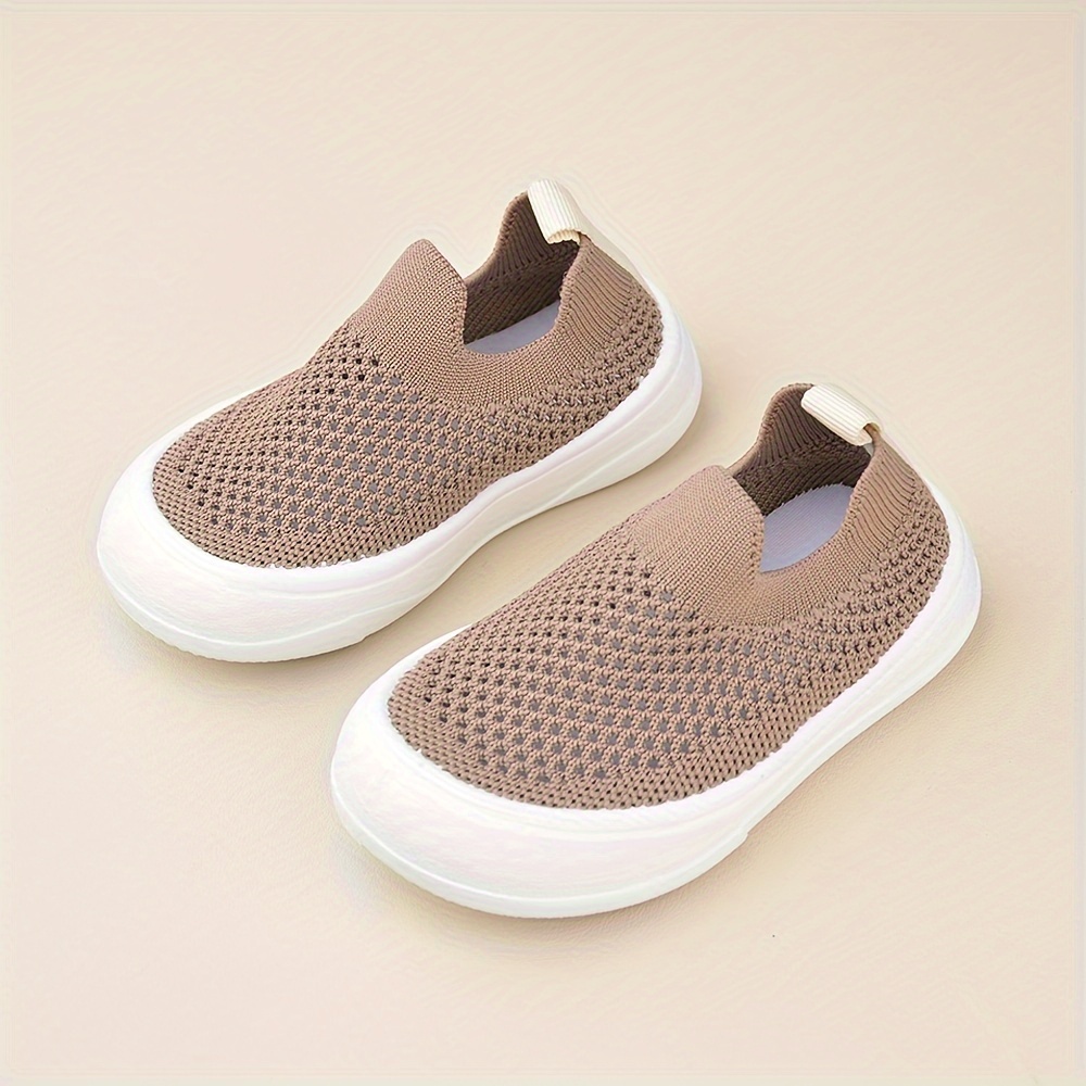 boys trendy solid slip on sock shoes comfy non slip casual breathable soft sole sneakers for kids outdoor activities details 1