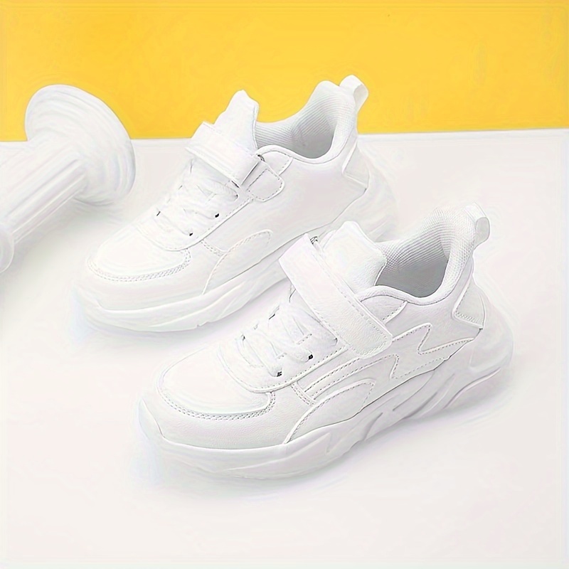 boys trendy solid basketball shoes comfy non slip cushioned sneakers for kids outdoor activities details 0