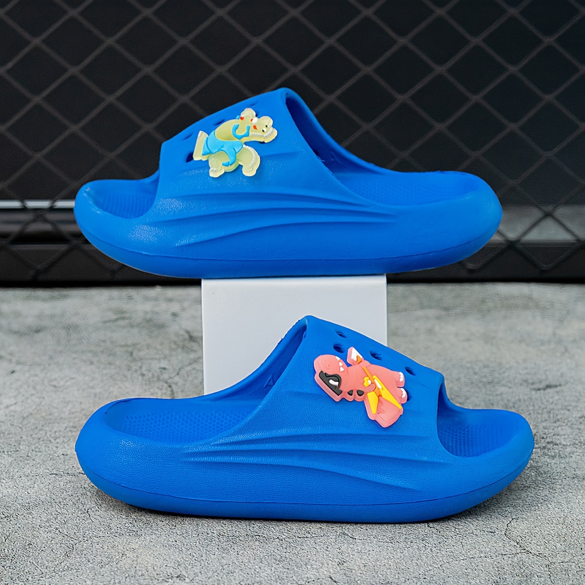 boys casual comfortable open toe water shoes with cute cartoon   dinosaur breathable non slip wear resistant slippers for outdoor beach details 5