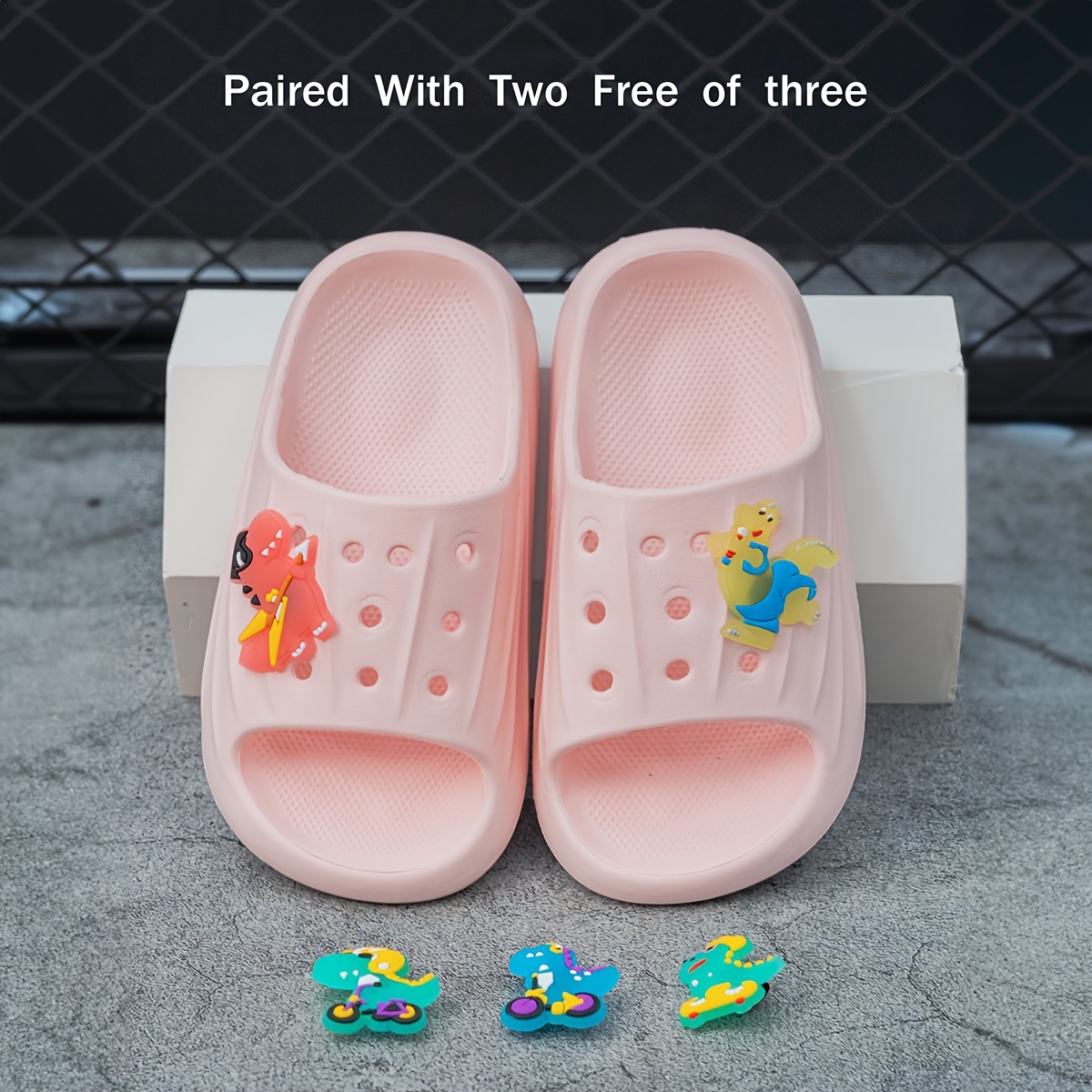 boys casual comfortable open toe water shoes with cute cartoon   dinosaur breathable non slip wear resistant slippers for outdoor beach details 11