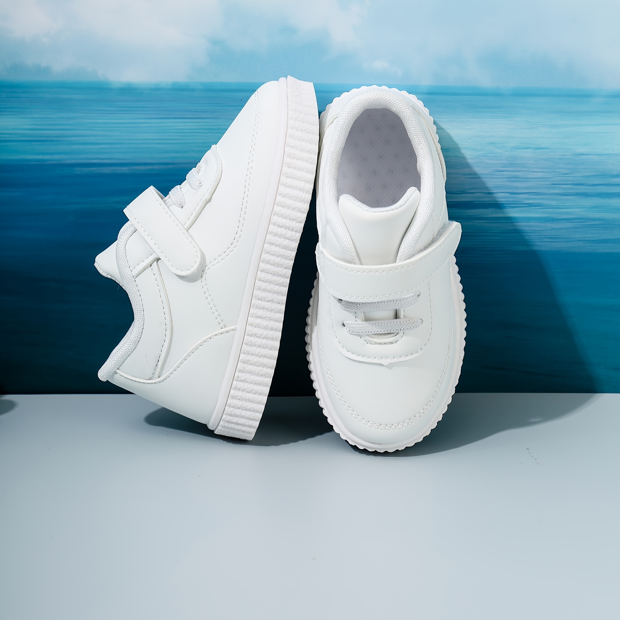 casual comfortable solid color low top sneakers for boys lightweight non slip skateboard details 0