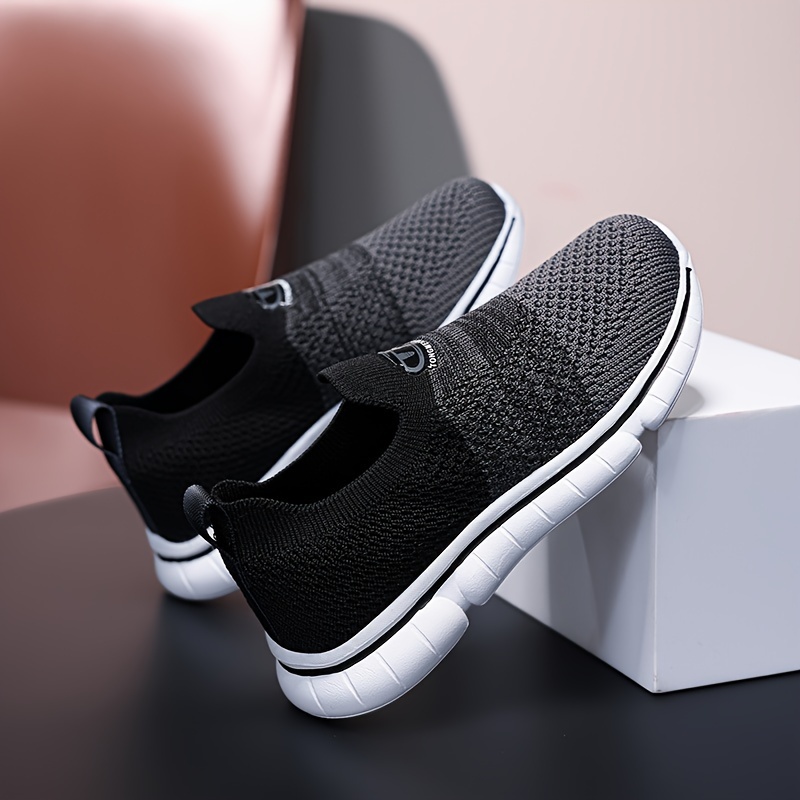 casual comfortable slip on low top woven shoes for boys breathable lightweight sneakers for walking running hiking details 0