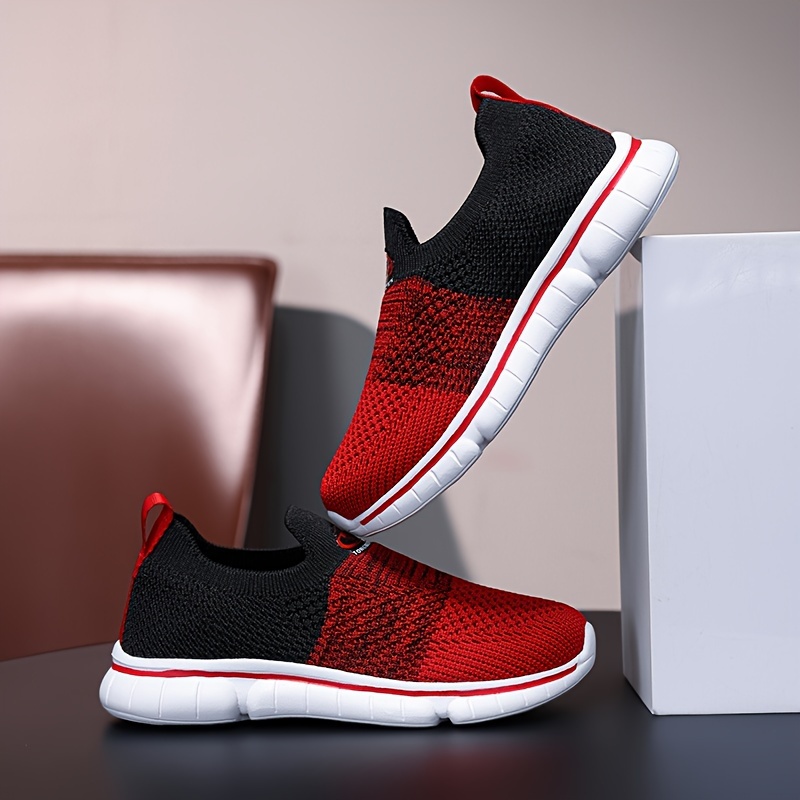 casual comfortable slip on low top woven shoes for boys breathable lightweight sneakers for walking running hiking details 1