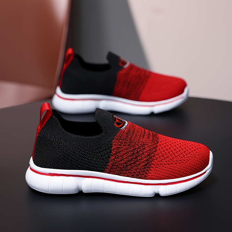 casual comfortable slip on low top woven shoes for boys breathable lightweight sneakers for walking running hiking details 3