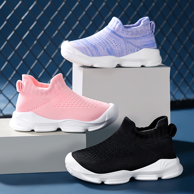 unisex kids woven knit breathable slip on sock shoes comfy non slip soft sole sneakers for boys girls outdoor activities details 1