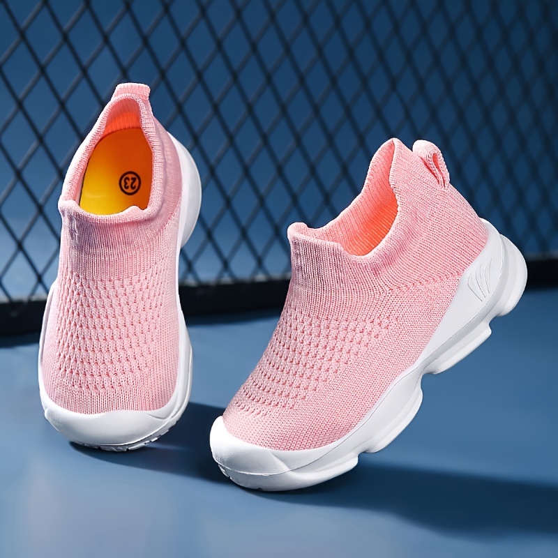 unisex kids woven knit breathable slip on sock shoes comfy non slip soft sole sneakers for boys girls outdoor activities details 2