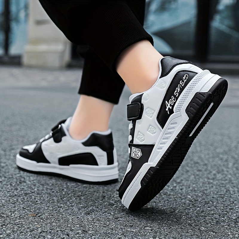 boys trendy reflective design skate     comfy non slip casual sneakers for kids outdoor activities details 1