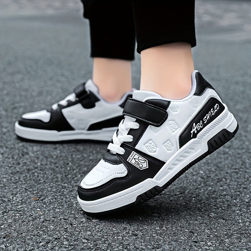 boys trendy reflective design skate     comfy non slip casual sneakers for kids outdoor activities details 2