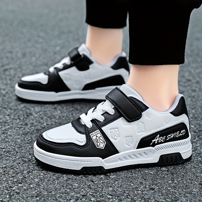 boys trendy reflective design skate     comfy non slip casual sneakers for kids outdoor activities details 3