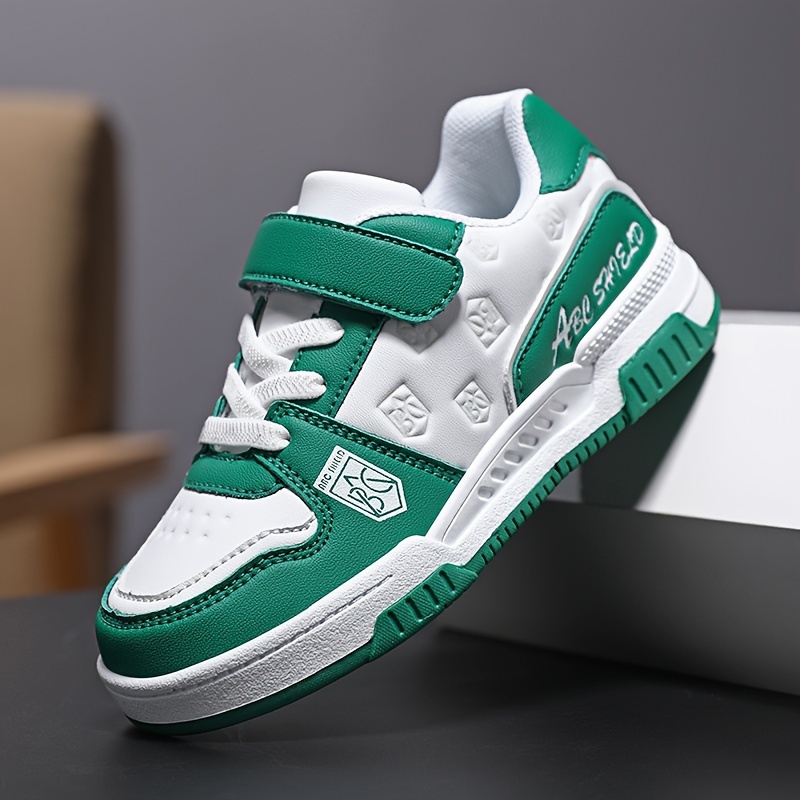 boys trendy reflective design skate     comfy non slip casual sneakers for kids outdoor activities details 6