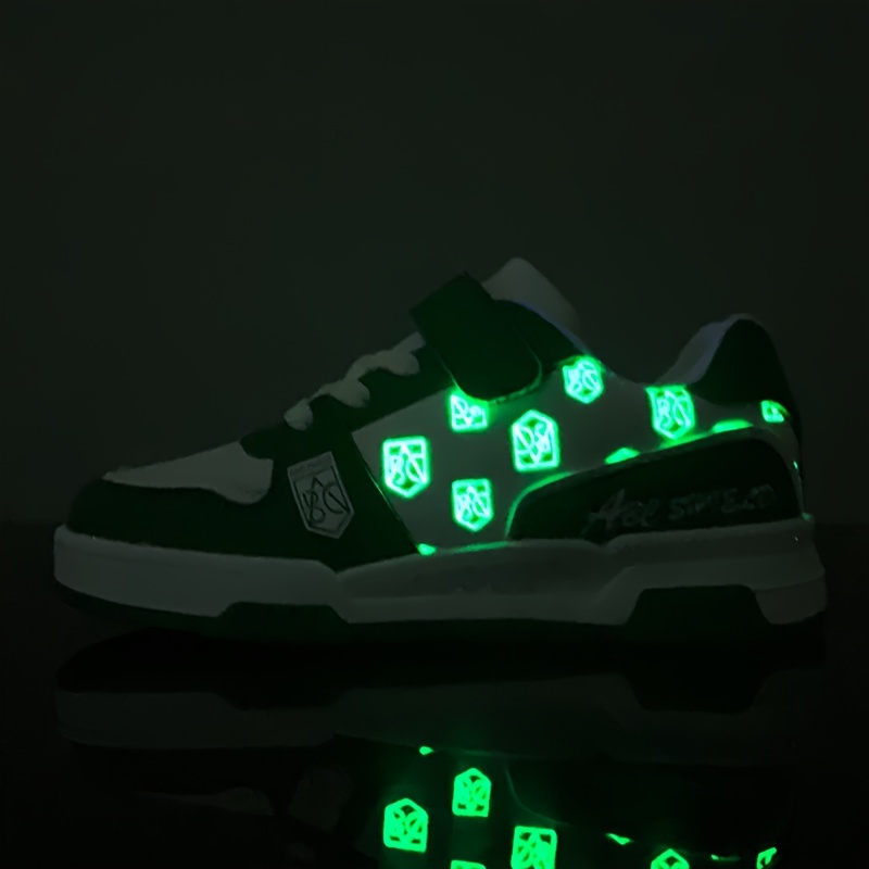boys trendy reflective design skate     comfy non slip casual sneakers for kids outdoor activities details 10