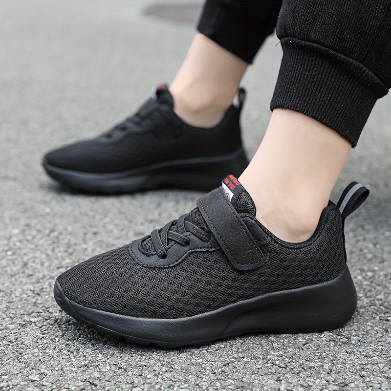 boys solid woven knit breathable running shoes comfy non slip soft sole sneakers for kids outdoor activities details 3