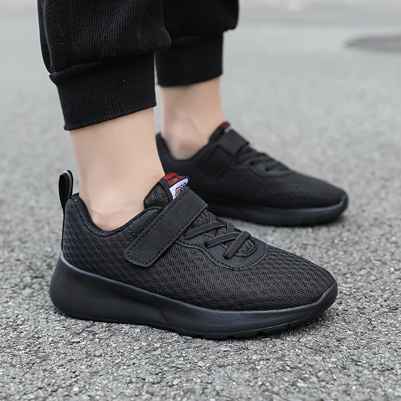 boys solid woven knit breathable running shoes comfy non slip soft sole sneakers for kids outdoor activities details 4