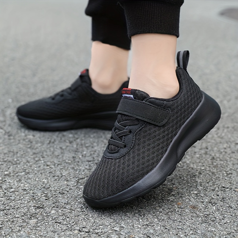 boys solid woven knit breathable running shoes comfy non slip soft sole sneakers for kids outdoor activities details 5