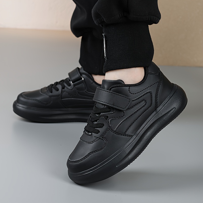 boys trendy solid chunky shoes comfy non slip casual no tie sneakers for kids outdoor activities details 2