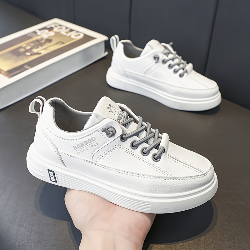 boys casual sneakers with lace up closure pu upper and pvc outsole wear and lightweight for comfort details 2