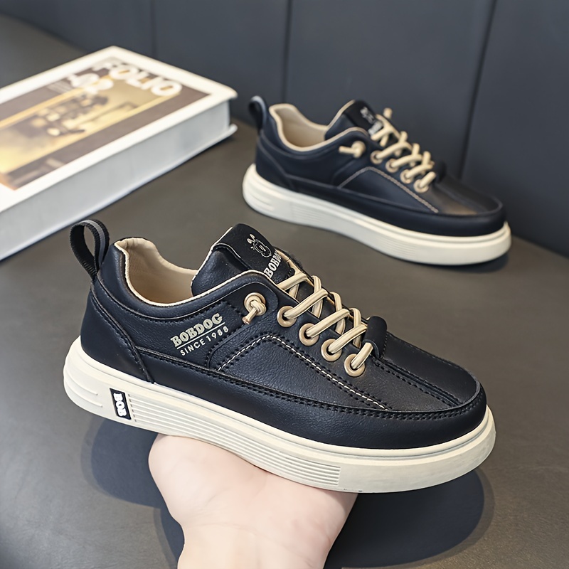 boys casual sneakers with lace up closure pu upper and pvc outsole wear and lightweight for comfort details 3