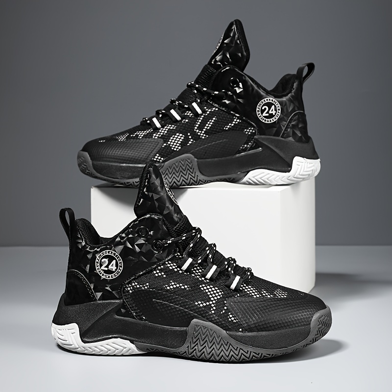 boys trendy basketball shoes comfy non slip lace up casual sneakers for kids outdoor activities details 1