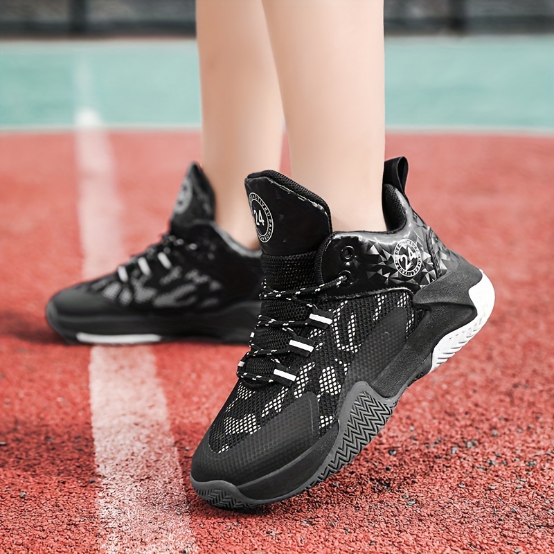 boys trendy basketball shoes comfy non slip lace up casual sneakers for kids outdoor activities details 4