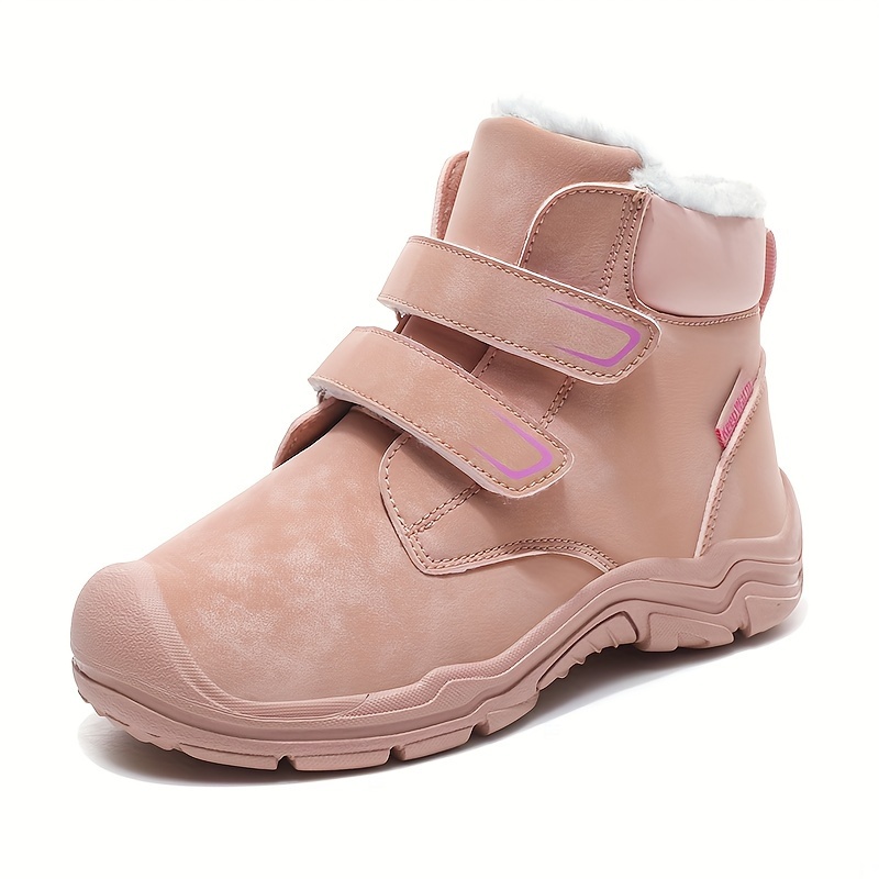 boys vintage snow boots warm fleece cozy non slip ankle boots plush comfy outdoor hiking shoes lined trekking shoes winter details 3