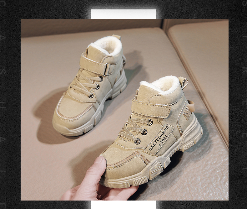 boys snow boots winter casual letter   appliques thermal anti slip boots details 1