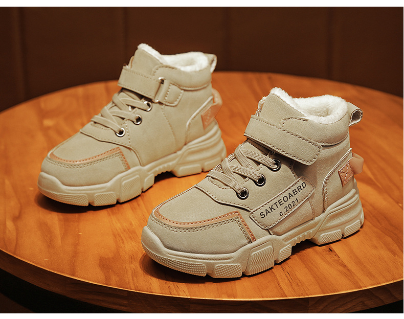 boys snow boots winter casual letter   appliques thermal anti slip boots details 3