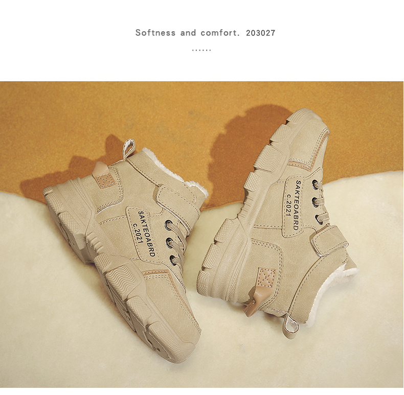 boys snow boots winter casual letter   appliques thermal anti slip boots details 4