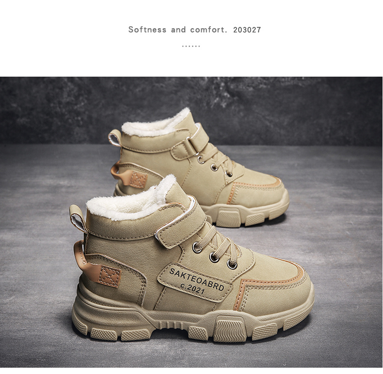 boys snow boots winter casual letter   appliques thermal anti slip boots details 5