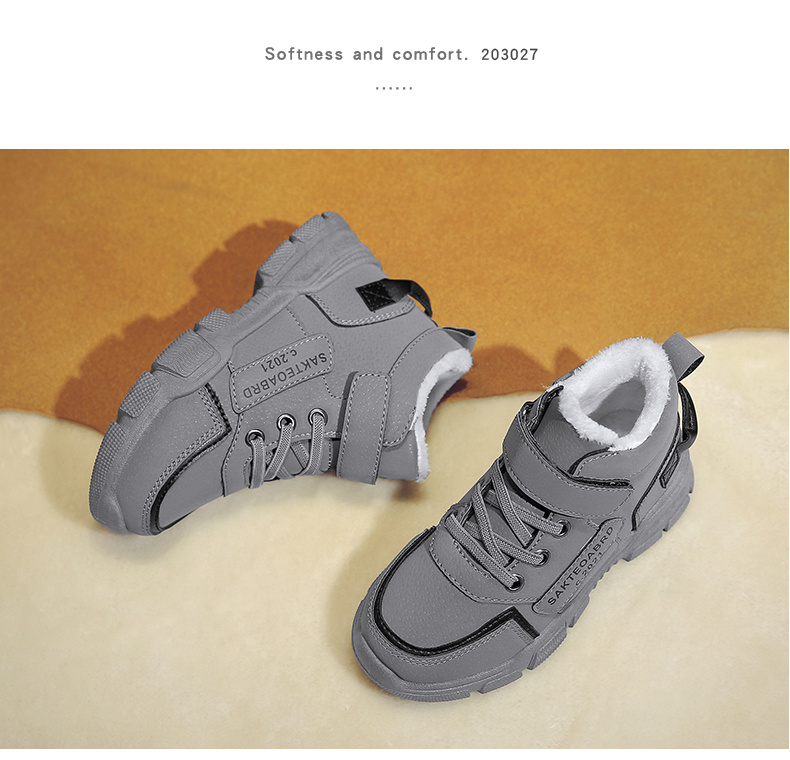 boys snow boots winter casual letter   appliques thermal anti slip boots details 7