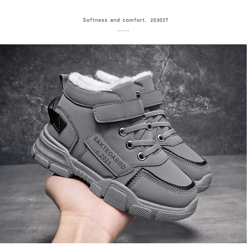 boys snow boots winter casual letter   appliques thermal anti slip boots details 8