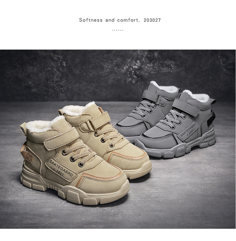 boys snow boots winter casual letter   appliques thermal anti slip boots details 12