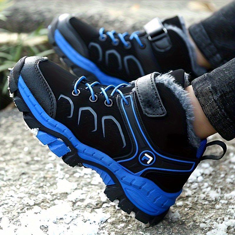 boys trendy snow boots with warm plush comfy non slip sneakers for kids outdoor activities winter autumn details 2