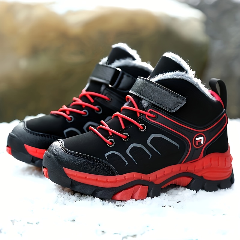 boys trendy snow boots with warm plush comfy non slip sneakers for kids outdoor activities winter autumn details 5
