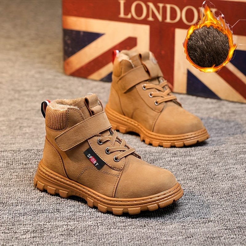 comfortable boots with for boys plus fleece boots for outdoor walking hiking autumn and winter details 1