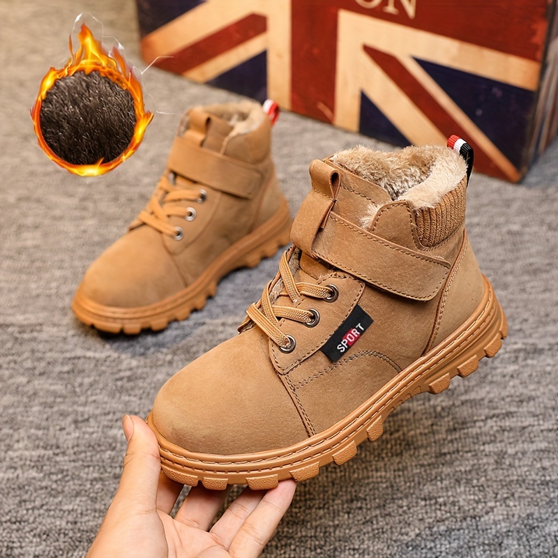 comfortable boots with for boys plus fleece boots for outdoor walking hiking autumn and winter details 3