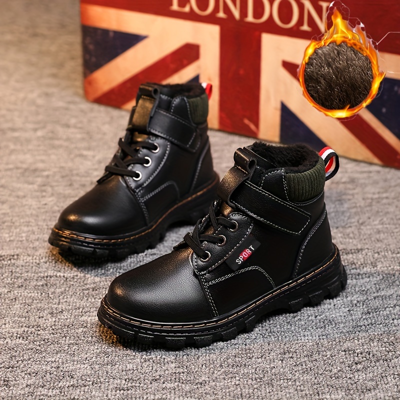 comfortable boots with for boys plus fleece boots for outdoor walking hiking autumn and winter details 5