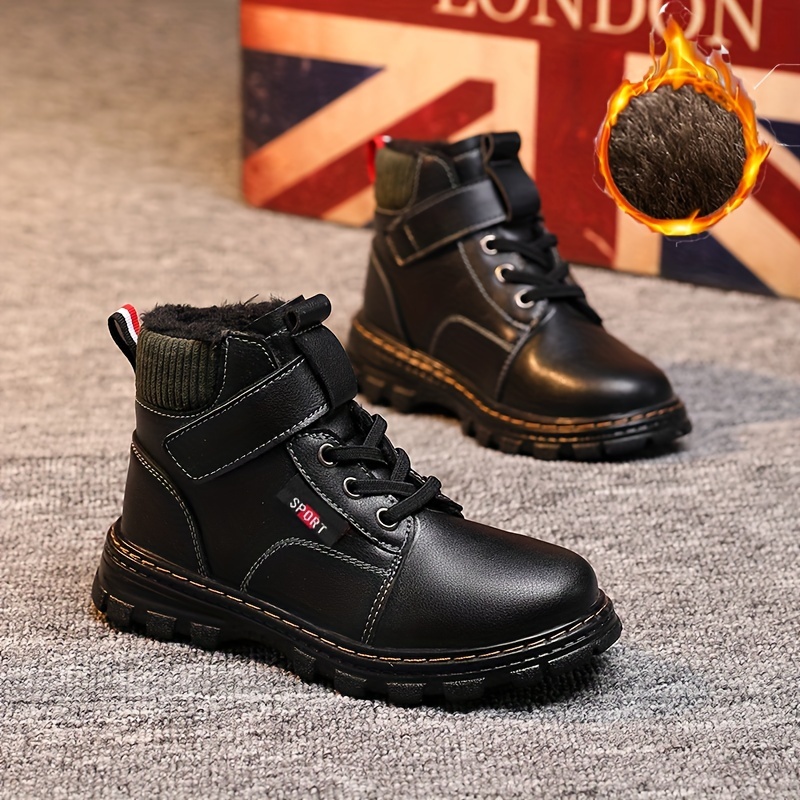 comfortable boots with for boys plus fleece boots for outdoor walking hiking autumn and winter details 6