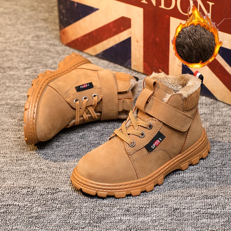 comfortable boots with for boys plus fleece boots for outdoor walking hiking autumn and winter details 7