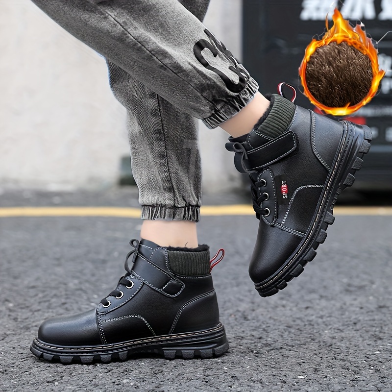 comfortable boots with for boys plus fleece boots for outdoor walking hiking autumn and winter details 8