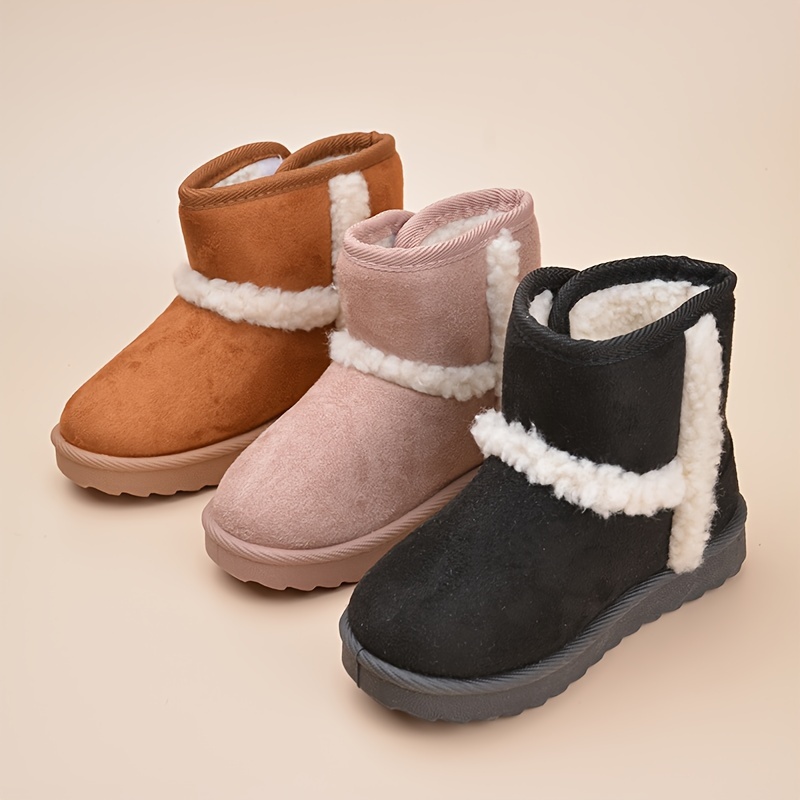 comfortable non slip snow plus fleece slip on boots for indoor outdoor walking winter details 0
