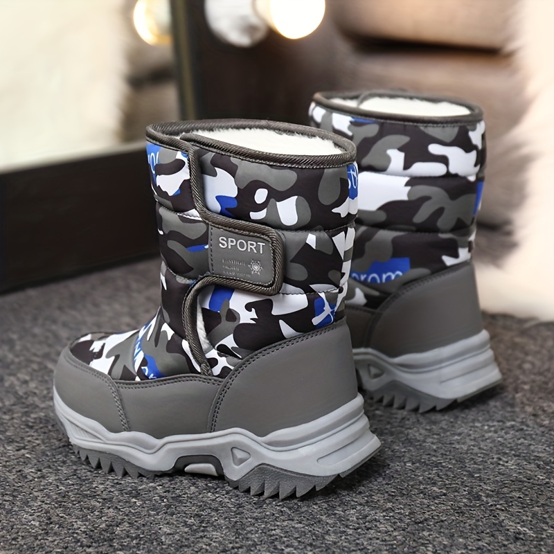 casual camouflage comfortable plus fleece boots for indoor outdoor walking autumn and winter details 0