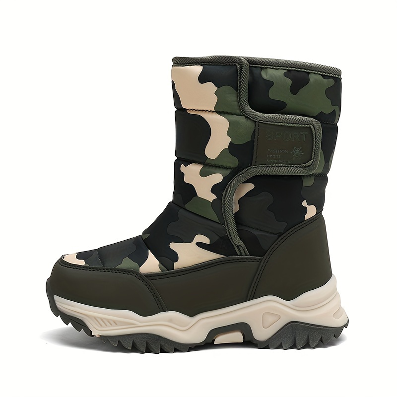casual camouflage comfortable plus fleece boots for indoor outdoor walking autumn and winter details 7