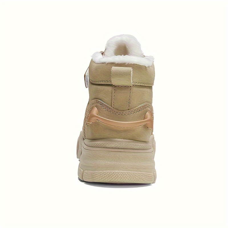 kids boots fleece lined winter shoes with round toe casual graphic style for boys girls pu upper fabric inner details 2