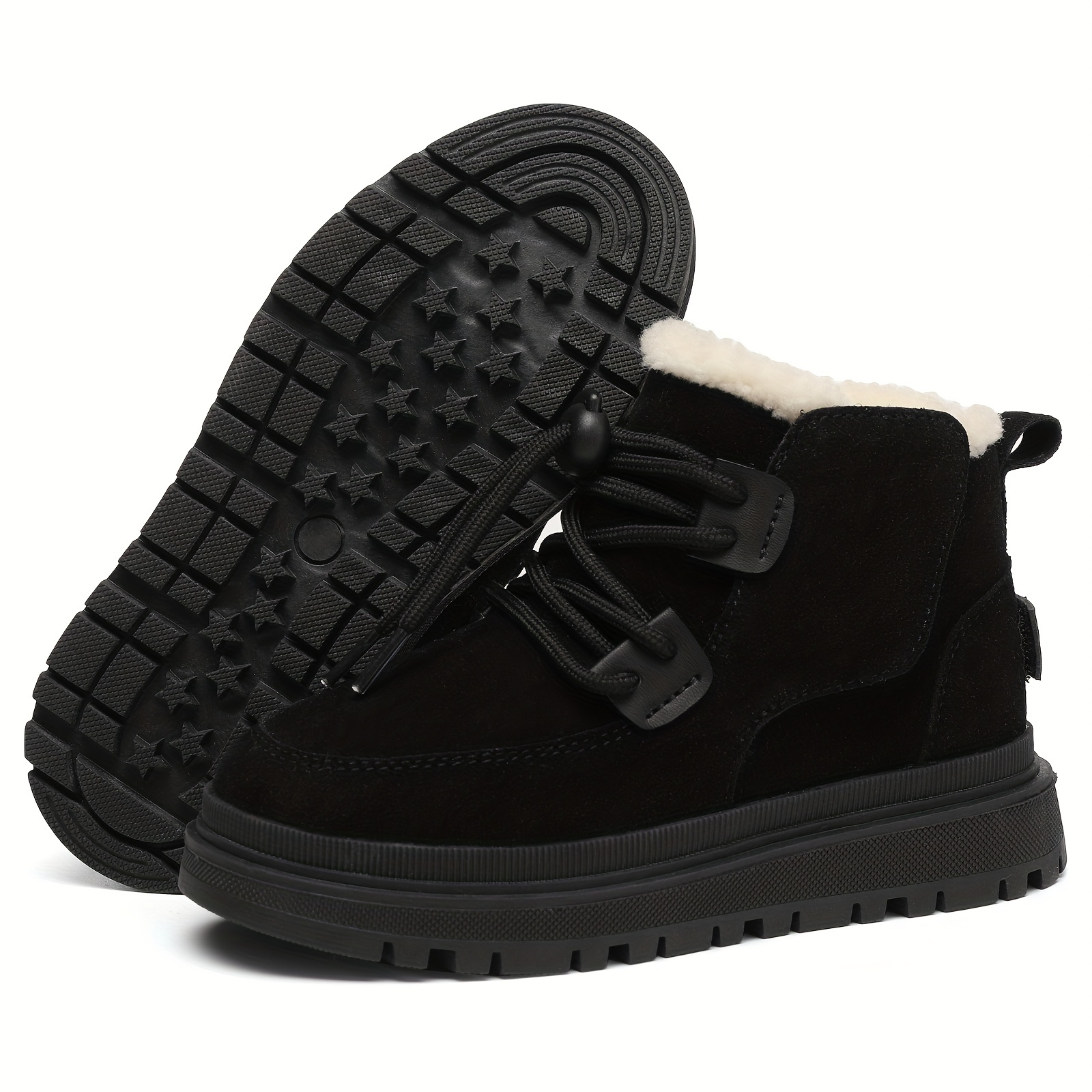 comfortable non slip   soft and   fleece boots for outdoor walking hiking autumn and winter details 5
