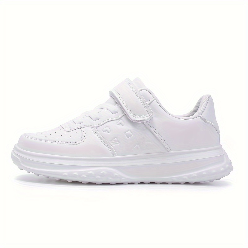 boys solid color low top skateboard shoes with hook loop comfy non slip casual sneakers for outdoor details 3