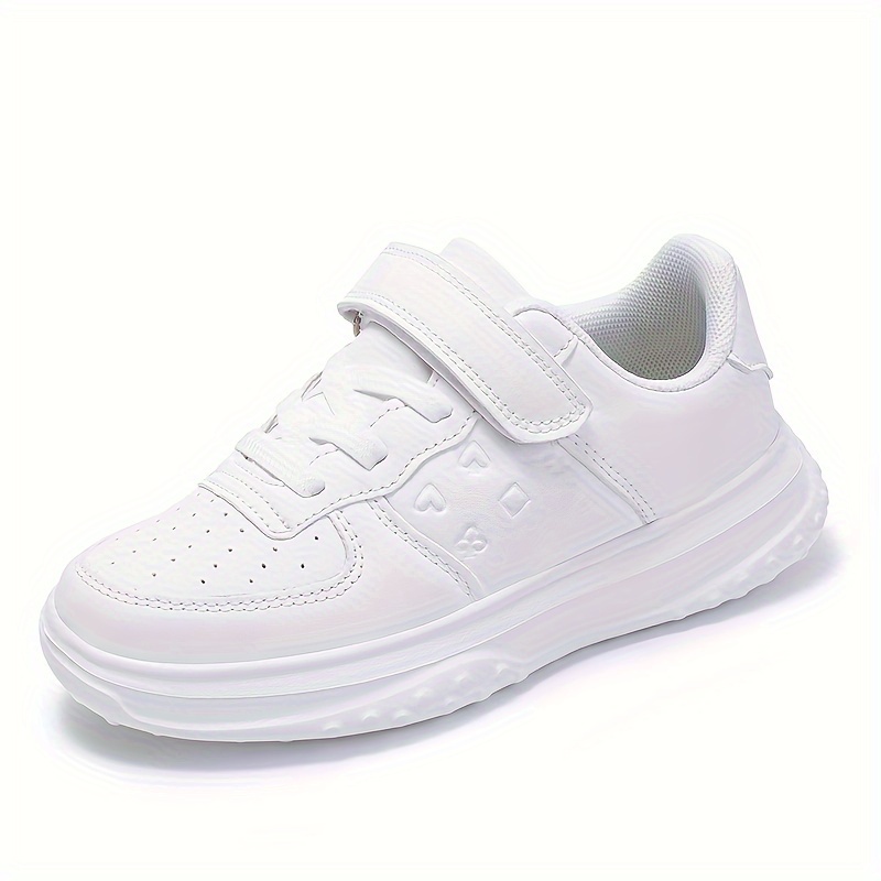 boys solid color low top skateboard shoes with hook loop comfy non slip casual sneakers for outdoor details 4