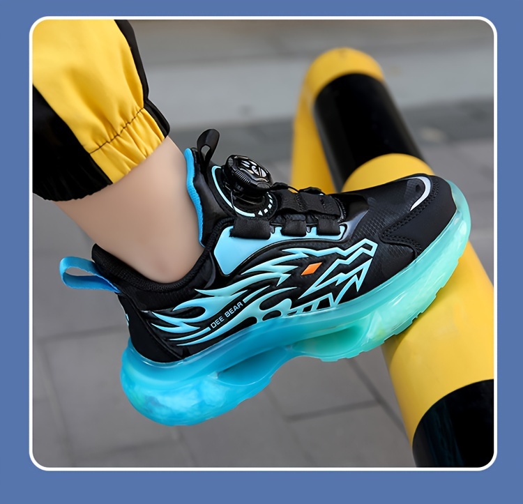 boys basketball shoes with rotating comfy breathable non slip shock absorption sneakers for indoor running walking details 1